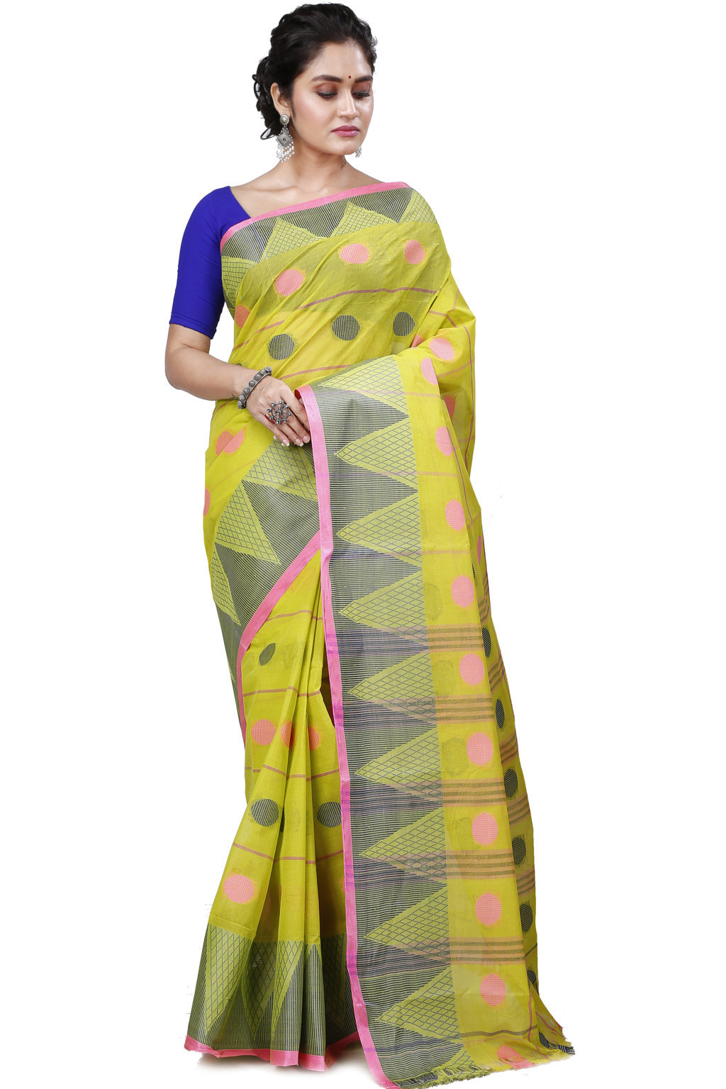 Dark Yellow Pure Cotton Rebeka Tant Saree (1006)